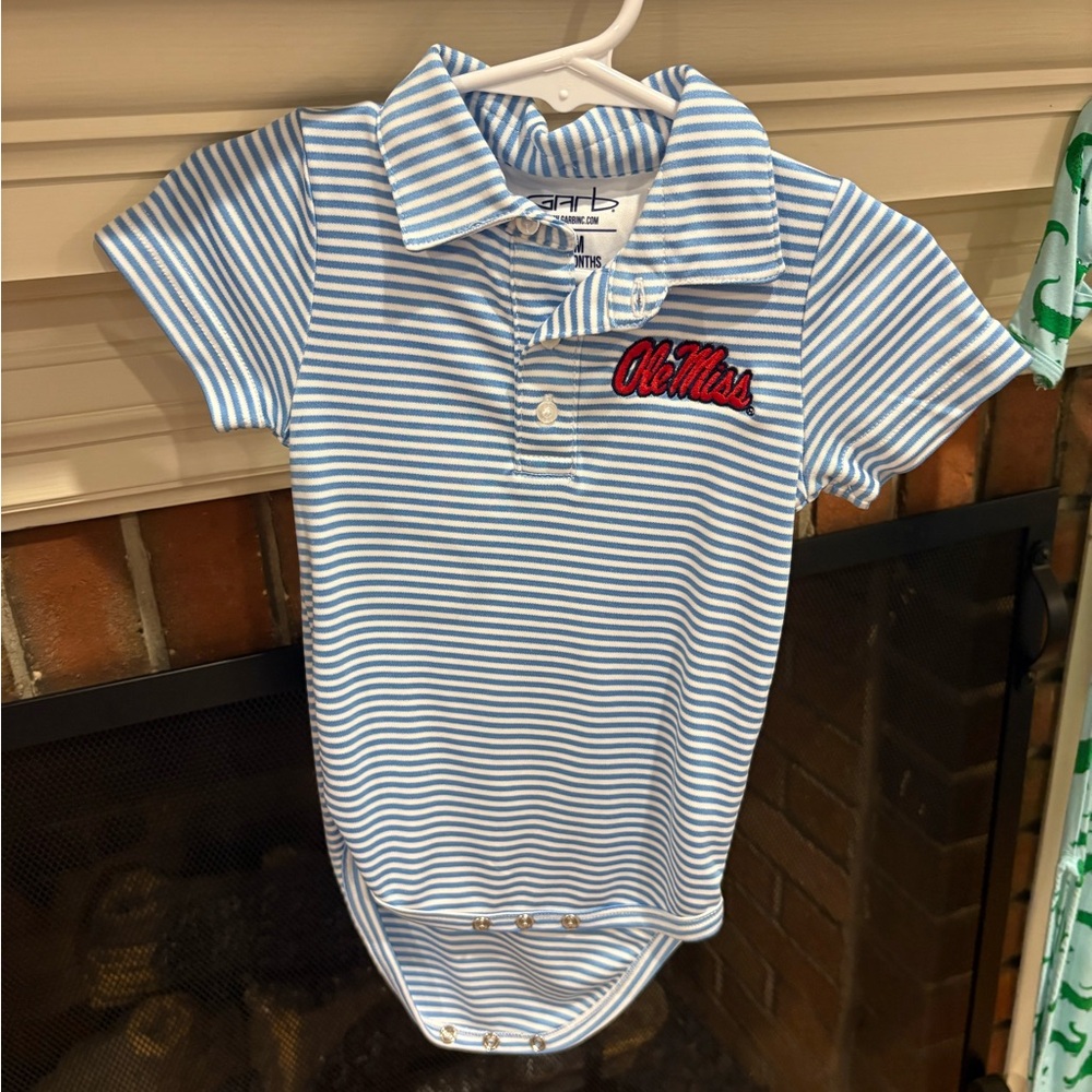 Ole Miss Striped Baby Onesie